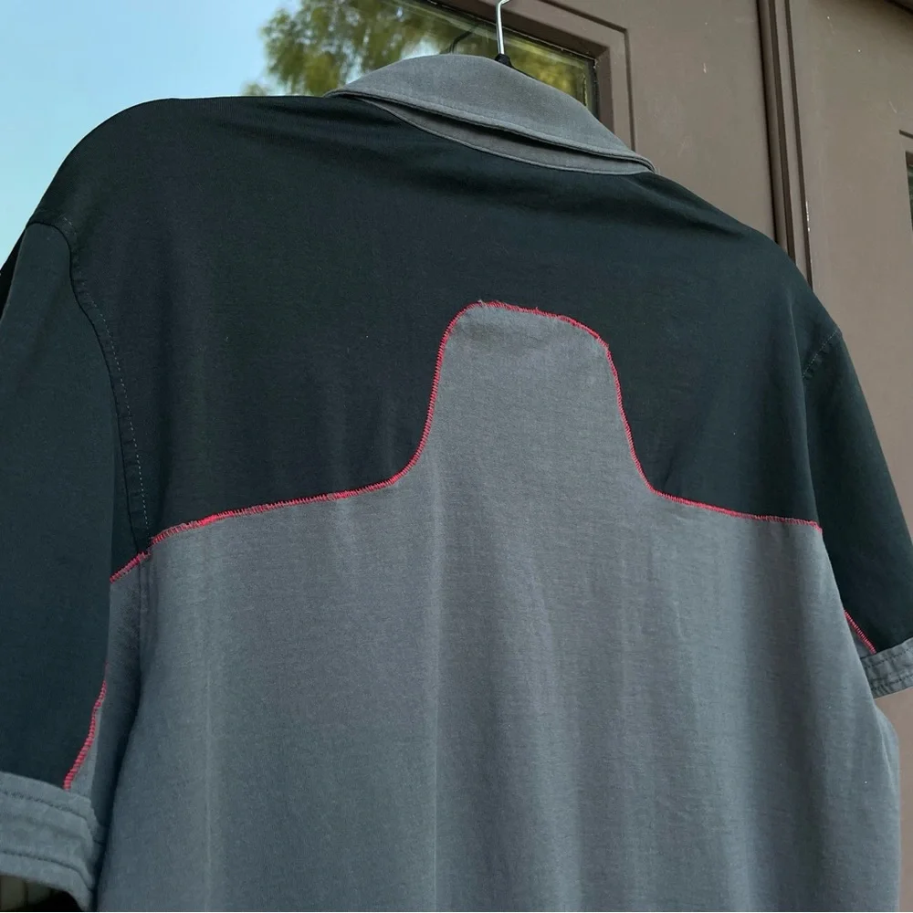 J. Lindeberg Prisco Slim Lux Bridge Jersey Polo Grey/Black L - Picture 11 of 14